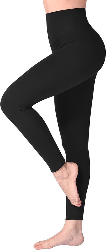 Leggings voor Vrouwen - Hoge Taille met Buikcontrole en Blickdicht - Voor Sport, Yoga en Gym - Voor Vrouwen en Meisjes - Sportlegging - Zwart - XL - 3 Stuk van Merkloos