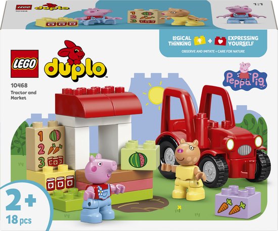 LEGO DUPLO Peppa Big Tractor en Marktkraam Dieren Speelgoed voor Peuters - 10468 van LEGO Duplo