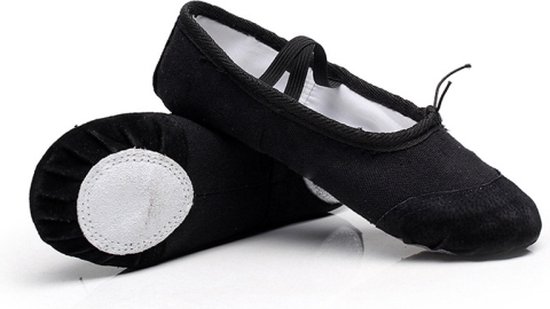 Let op type!! 2 paar flats zachte ballet schoenen Latin Yoga Dance Sport schoenen voor kinderen & volwassene  schoenmaat: 44 (zwart)