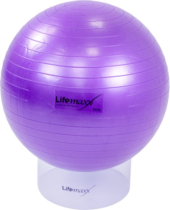 Lifemaxx Gymball - Anti-Burst Fitnessball - 55 cm - Paars