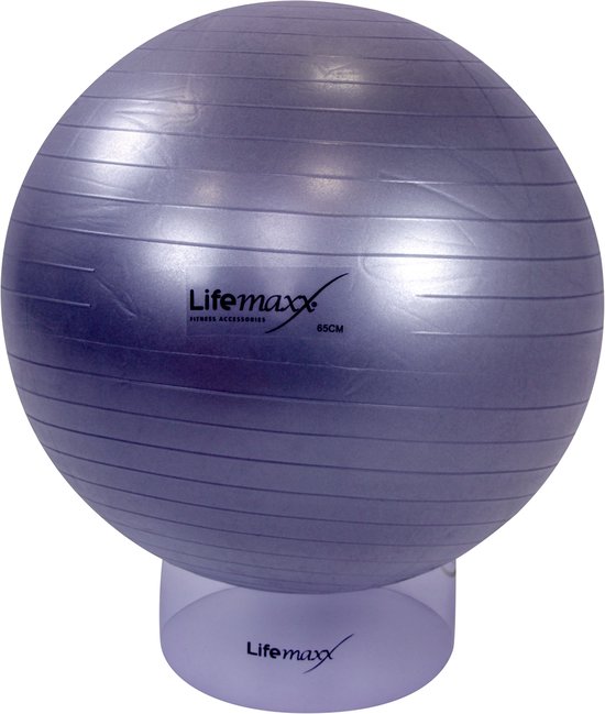 Lifemaxx Gymball - Anti-Burst Fitnessball - 55 cm - Zilver