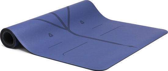 Liforme Gratitude Yogamat - Donker Blauw / Dusk Blue - 68 x 185 x 0,42 cm | Uitstekende Grip & Schokdemping | Zeer sterke en uiterst stabiele ondergrond voor alle yoga oefeningen | AlignForMe Systeem van Liforme