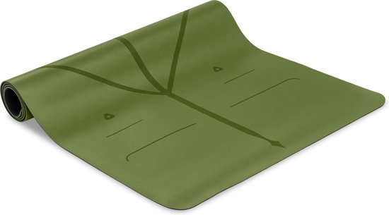Liforme Yoga Mat - 185 cm x 68 cm x 0,42 cm - Olijf Groen | Duurzame en comfortabele yogamat met perfecte grip voor de ultieme yogasessie | van Merkloos