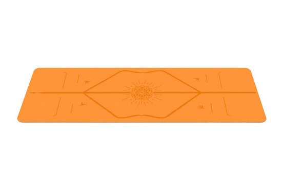 Liforme Yogamat - Oranje - 68 x 185 x 0,42 cm | Inclusief draagtas | Uitstekende Grip & Schokdemping | Zeer sterke en uiterst stabiele ondergrond voor alle yoga oefeningen | AlignForMe Systeem van Merkloos