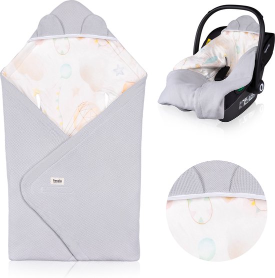 Lionelo Travel Swaddle Blanket - Dekentje voor autostoel, kinderwagen - Draagdoek - Omslagdoek voor het autostoeltje van Lionelo