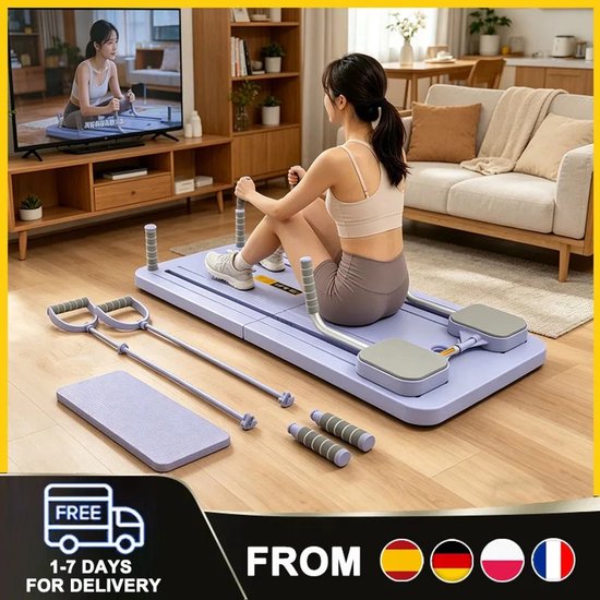 LIVIA HOME - Dailygoods Buikspieroefeningen Pilates Board Home Fitnessapparatuur Opvouwbaar voor Pilates-oefeningen Yogamat Voor thui