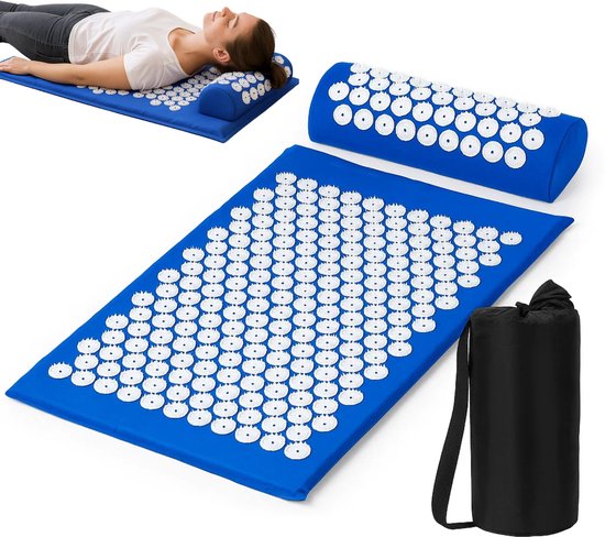 Lomera Acupressuur Mat - Spijkermat Set - Spijkerkussen - Massagemat - Ontspanning En Stressverlichting - Gelukshormonen Endorfine - Met Drukpunten - Kunststof En Foam - Rugklachten Verlichting - Stijve Spieren - Laag Energieniveau van Merkloos