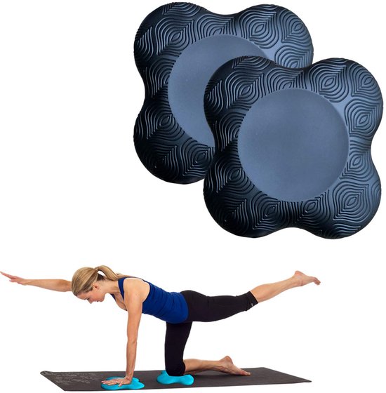 longziming -Yoga Kniekussen Set van 2 - Antislip Knieondersteuning van PU-Schuim - 20x20x2 cm - zachte en dikkere yoga-Lichtgewicht & Milieuvriendelijk - Voor Yoga, Pilates en Vloeroefeningen - Zwart van Merkloos