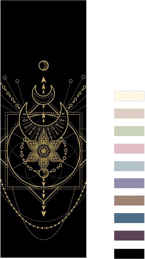 Love Generation ● Design Yoga Mat ● Fitness Mat ● Sacred Print ● Zwart van Love Generation