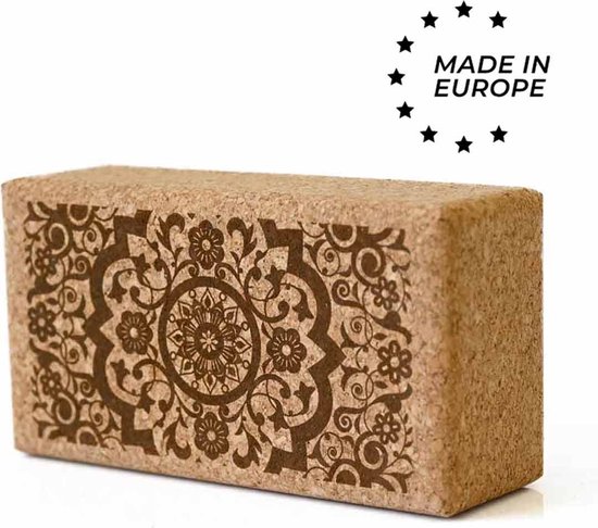 Love Generation - Eco Yogablok Kurk - Mandala - Zwart van Merkloos