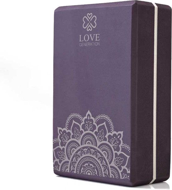Love Generation - Foam Yogablok - Mandala - Peaceful Purple van Love Generation
