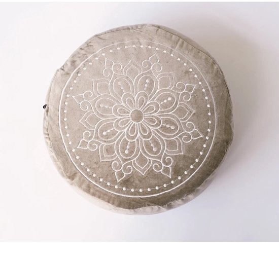 Love Generation - Meditatiekussen - Mandala - Velvet - Taupe