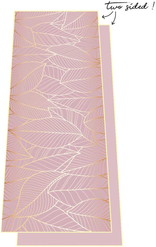 Love Generation ● Yoga Handdoek ● Tweezijdig ● Antislip ● Pink Leaves van Love Generation