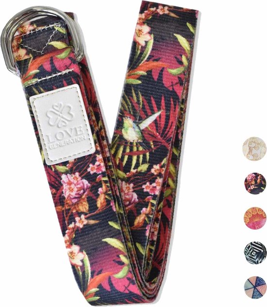 Love Generation ● Yoga Riem ● Fullcolour ● 228 cm ● Metalen Gesp ● Birds van Love Generation