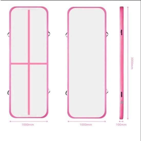 Luchtmatras – Opblaasbare Gymnastiekmat – Yogamat – Trainingsmat – Fitnessmat – 3 Meter Lang – Duurzaam PVC