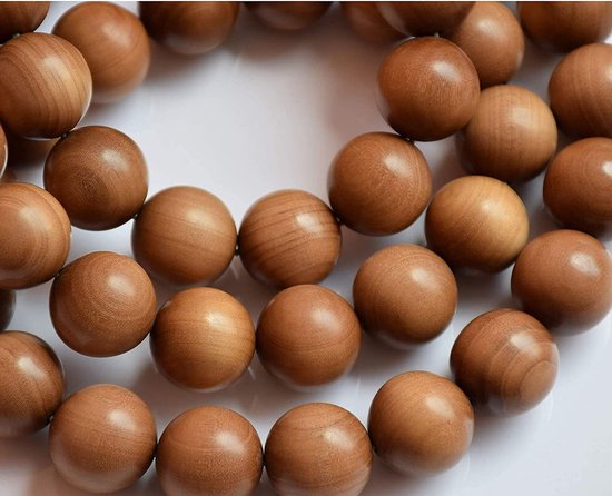 Mala Kralen Set van 108+1 Natuurlijke Sandelhout Kralen voor Meditatie en Gebed van Merkloos