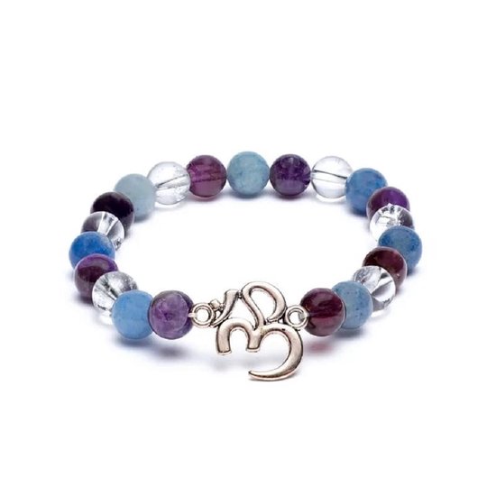 Mala/armband Amethist/ Aventurijn/bergkristal + Ohm --pakket van 3 stuks - 0,8 - 0.8