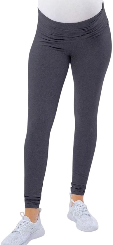 MAMAMOVE Maternity Legging - Zwangerschapslegging - Over de Buik - Zwangerschap - Legging - Casual & Comfortabel - Zachte Stof - Grijs - Maat L van MAMAMOVE