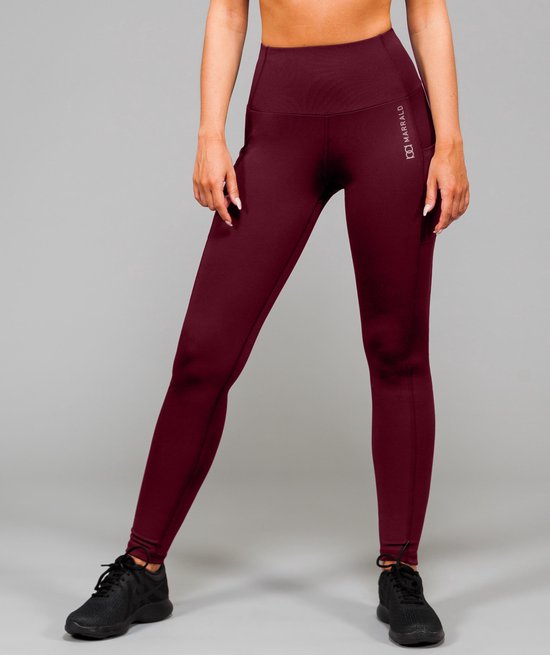 Marrald High Waist Pocket Sportlegging | Burgundy Rood - S dames yoga fitness