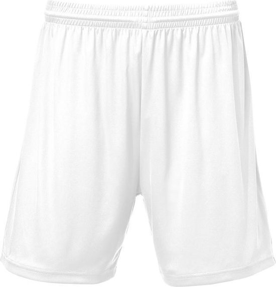 Masita | Sportbroek Heren & Dames - Short Bogota - Sportbroek met binnenbroek - Voetbalbroek 100% polyester Duurzaam - Vochtregulerend - WHITE - 152