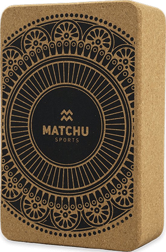 Matchu Sports -  Yoga blok kurk - Eco friendly - Super stevig - 15 x 15 x 23 van Matchu Sports
