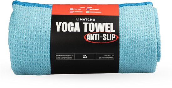 Matchu Sports - Yoga handdoek - Yoga handdoek anti slip - Yoga towel - 183 x 61 cm - Divine Blue