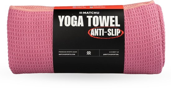 Matchu Sports - Yoga handdoek - Yoga handdoek anti slip - Yoga towel - 183 x 61 cm - Elegant Pink