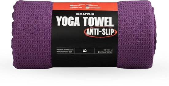 Matchu Sports - Yoga handdoek - Yoga handdoek anti slip - Yoga towel - 183 x 61 cm - Royal Purple