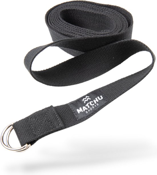 Matchu Sports - Yoga strap - Yoga riem - 183cm -  Zwart van Matchu Sports