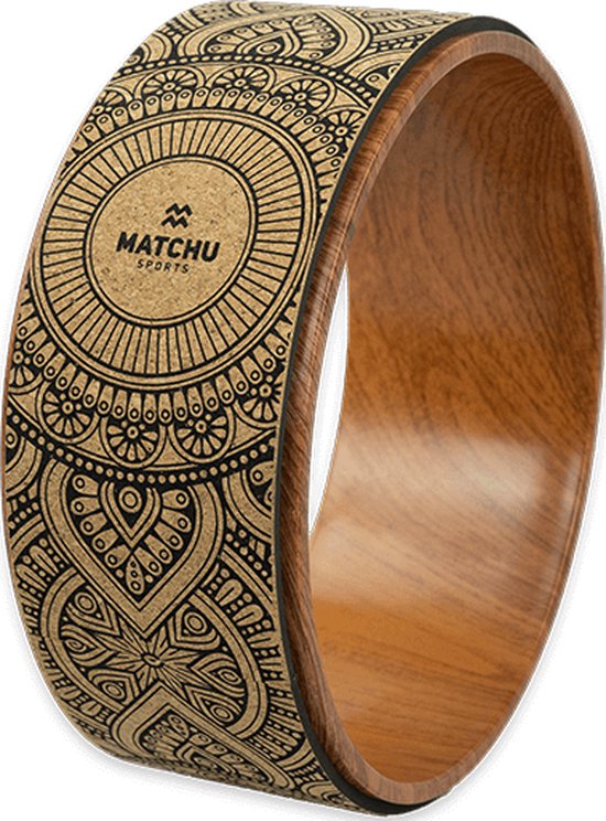 Matchu Sports - Yoga wheel kurk - Yoga wiel - anti slip - uniek design - 1.3 kg van Merkloos