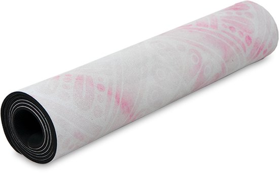 Matchu Sports - Yoga - Yoga mat - Yogamat - Yogamat Deluxe - Eco friendly rubber met suède toplaag - 180 cm x 60 cm x 5 mm - Pink Marble van Merkloos