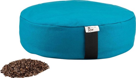 Meditatie kussen - Zabuton - Rond - Eco - Mosaïc blauw - Comfortabele zit van Pure Mind.