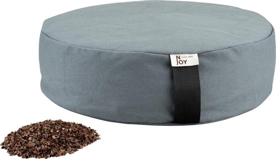 Meditatie kussen -  Zabuton - Rond - ECO - Stone grey - Comfortabele zit van Reehut