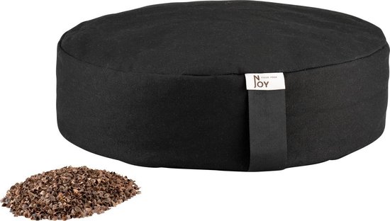 Meditatie kussen - Zabuton - Rond - ECO - Zwart - Comfortabele zit van Pure Mindfulness