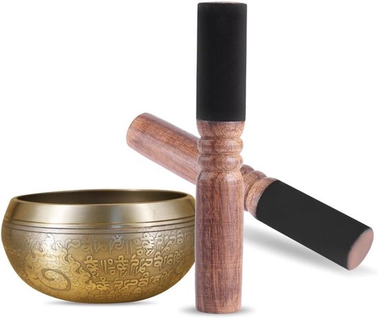 Meditatie Mallet voor Tibetaanse Klankschaal van Perzikhout met Leren Handvat - Ideaal voor Yoga en Boeddhistische Meditatie, Muziekinstrument voor Ontspanning en Stressvermindering