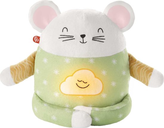 Meditatie Muis - Pluche dier - Kind kalmeren - Zacht buiklicht - 14 x 245 cm - Meerkleurig