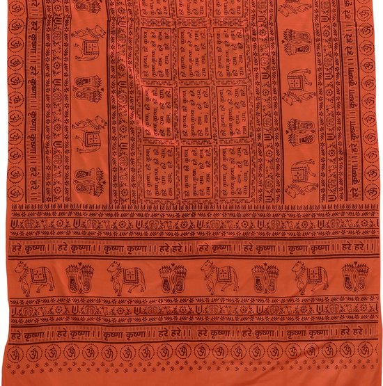 Meditatie omslagdoek Maha, XL, 220 x 106 cm, donker perzik/oranje