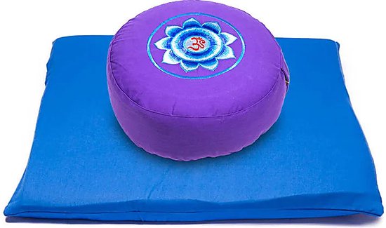 Meditatie SET OM paars/rood/blauw op blauw van Yogi & Yogini