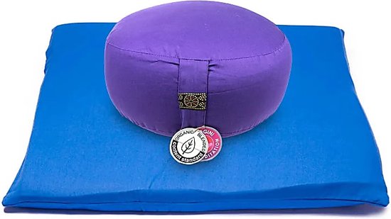Meditatie SET paars/ blauw biokatoen van Lotuscrafts