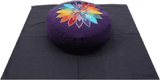 Meditatie Set Violet veelkleurige Bloem op Zwart van MEDI