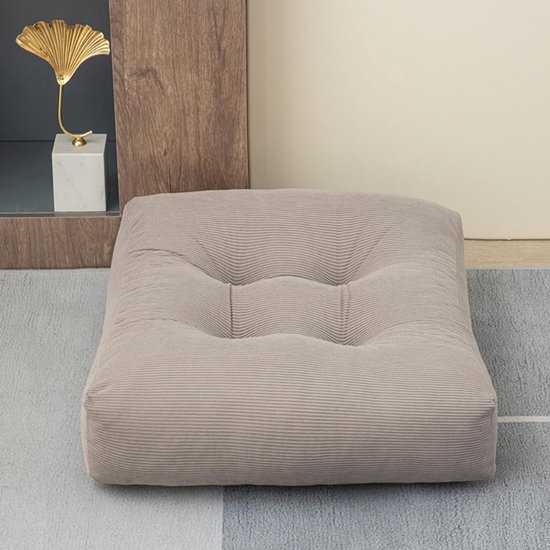 Meditatie Vloerkussen - Zitkussen Volwassenen - Comfortabel Zitten - Waterdichte Corduroy - 22x22x5 Inch - Grijs