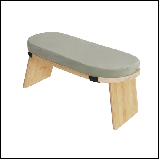 Meditatiebank Opvouwbaar Met Kussen - Knielkruk Yoga - Ergonomisch Zitbankje - Comfortabel Design - Lichtgroen