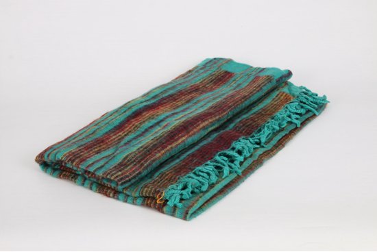 Meditatiedeken - 40 - Mintgroen + strepen van Mistral Home