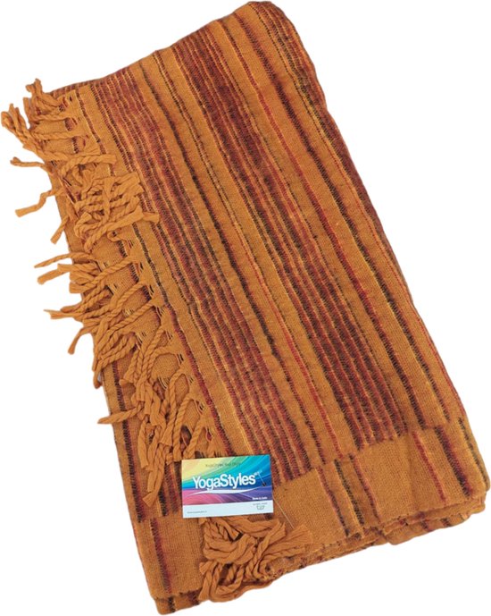 Meditatiedeken - 8 - bruin met geel van Pure India