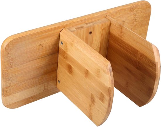 Meditatiekruk Bamboe - Yogastoel Kruk - Ontspannen Zitten - Compact Draagbaar Ontwerp - 40 x 18.4 x 17.5 cm - Lichtbruin