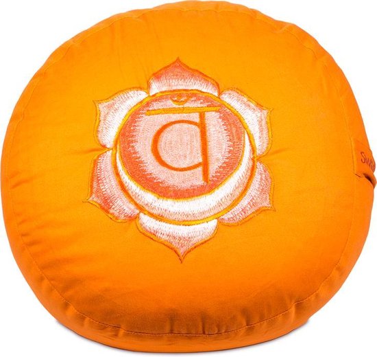 Meditatiekussen 2e Chakra Swadhishthana Geborduurd van Yogi & Yogini