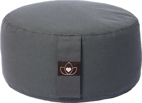 Meditatiekussen eco antraciet rond - Lotus - Yoga kussen van Lotus
