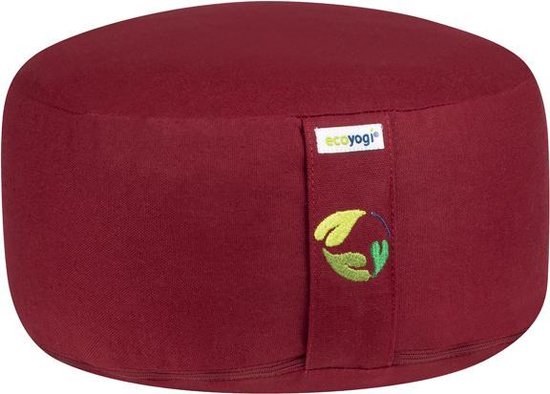 Meditatiekussen eco Bordeaux rond standaard 13-15cm - Ecoyogi - Yoga kussen - GOTS gecertificeerd van MEDI