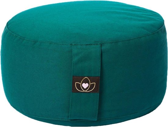 Meditatiekussen eco donkergroen rond - Lotus | Yoga kussen van Lotus