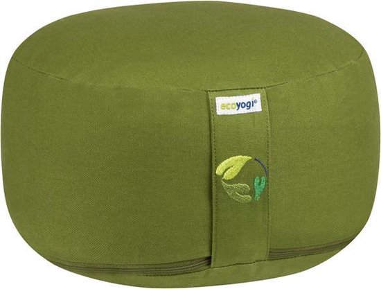 Meditatiekussen eco Groen rond standaard 13-15cm - Ecoyogi | Yoga kussen - GOTS gecertificeerd van Ecoyogi